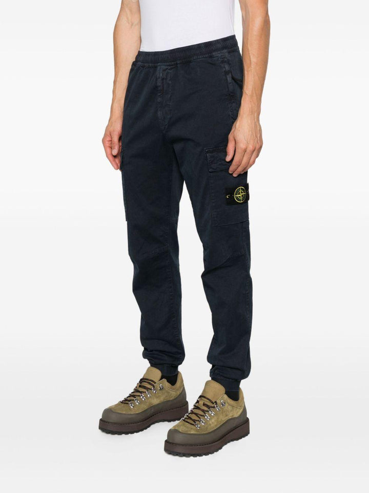Cargo blu con orli elasticizzati 