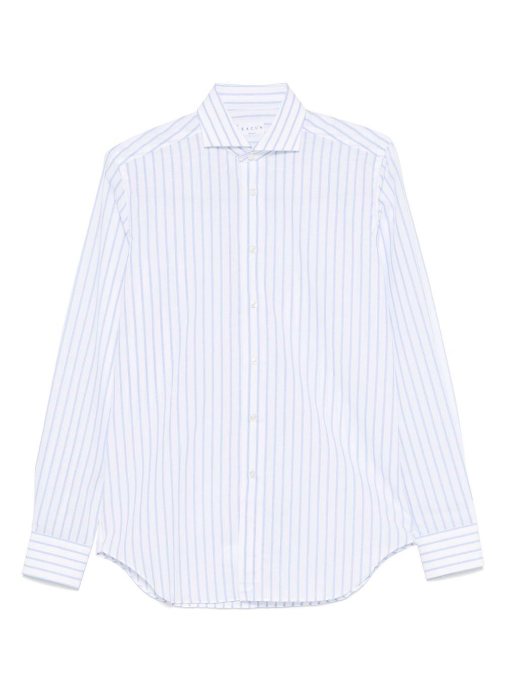 Camicia a righe blu e bianca 