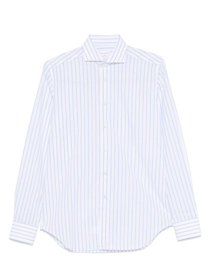 Camicia a righe blu e bianca 