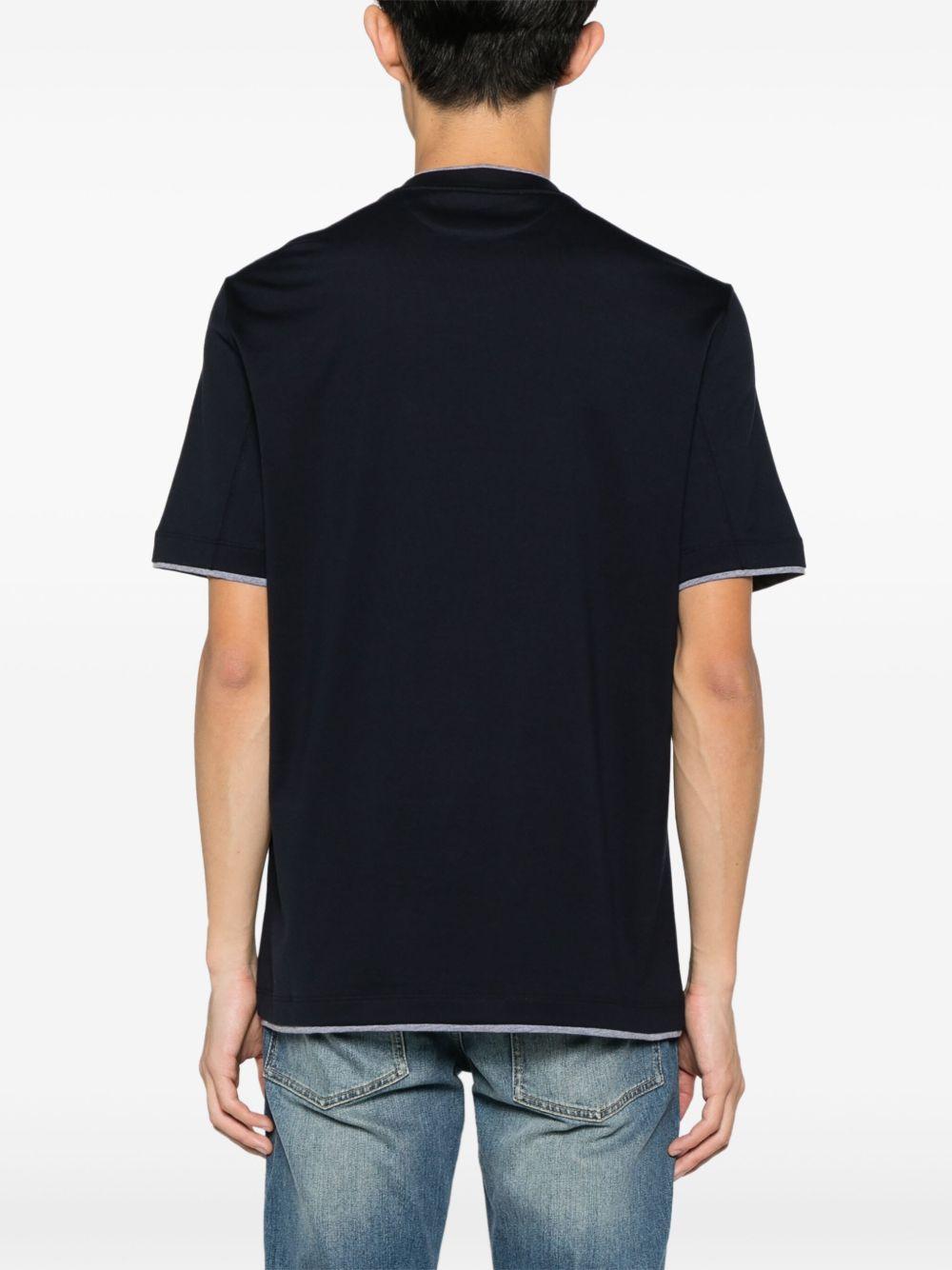 T-shirt con effetto a strati blu navy 