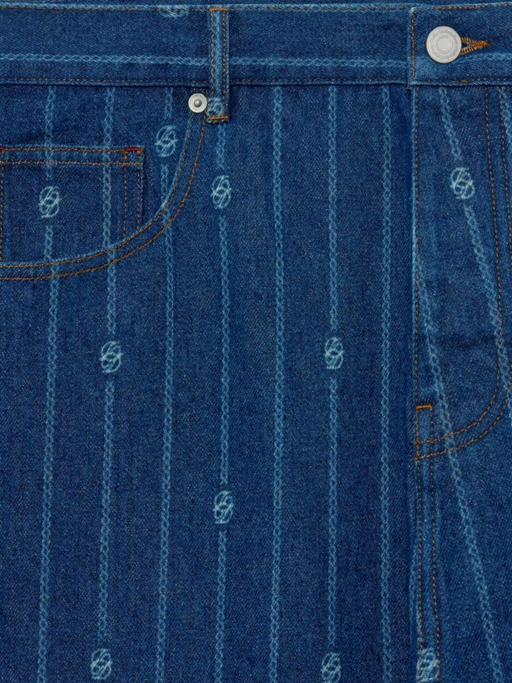 Jeans gessati blu micrologo 