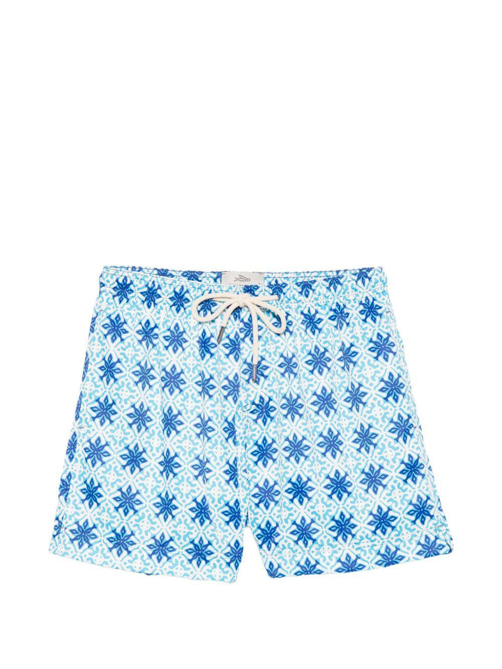 Costume da bagno con stampa geometrica blu 