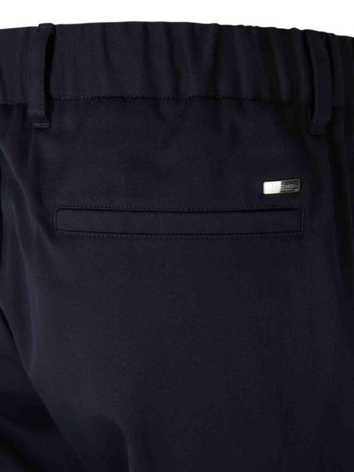 Pantaloni cargo blu navy con vita elasticizzata 