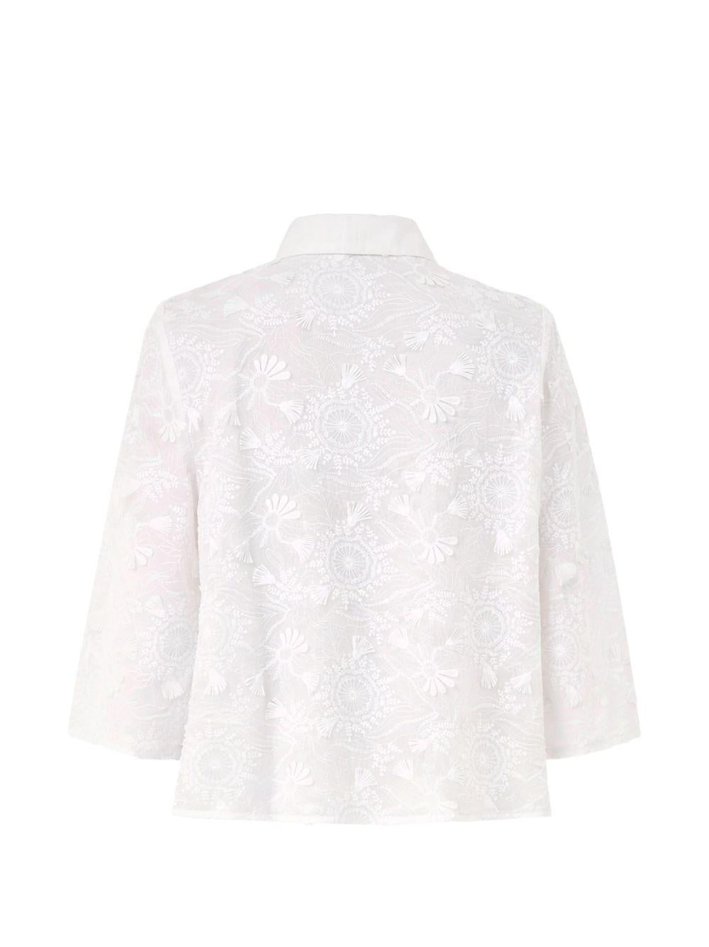 Camicia crop con applicazioni 
