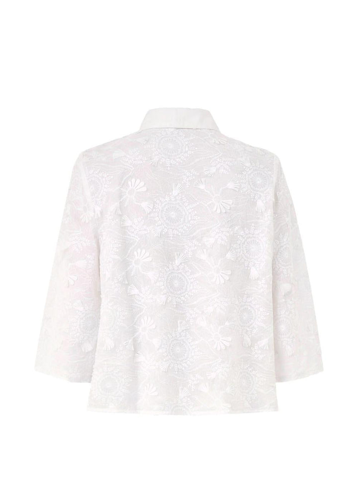 Camicia crop con applicazioni 