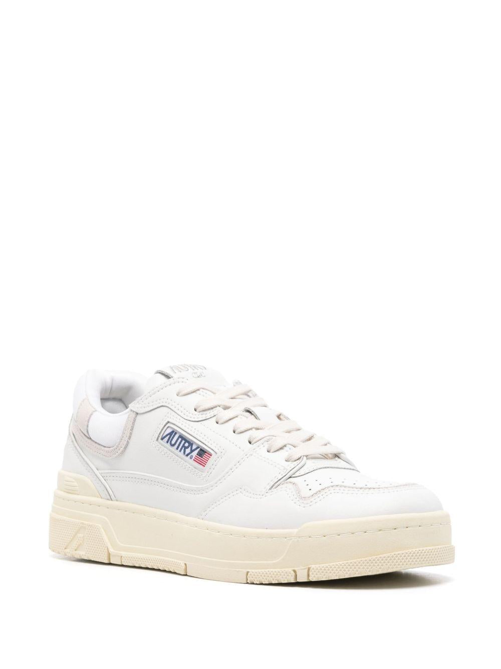 Sneakers bianche e grigio chiaro CLC in pelle 