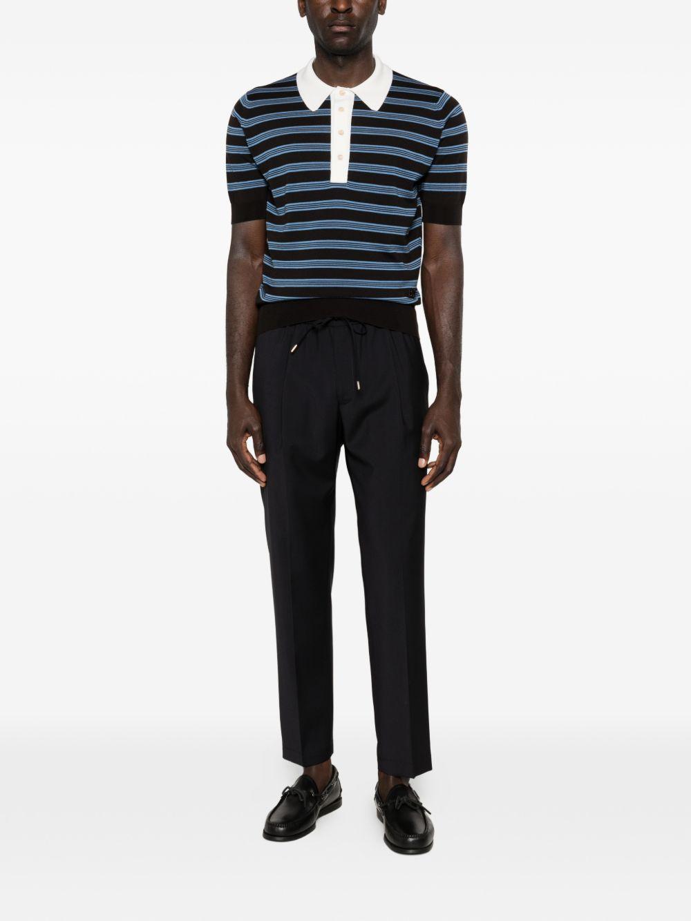 Pantaloni Wimbledons plissé blu con coulisse 