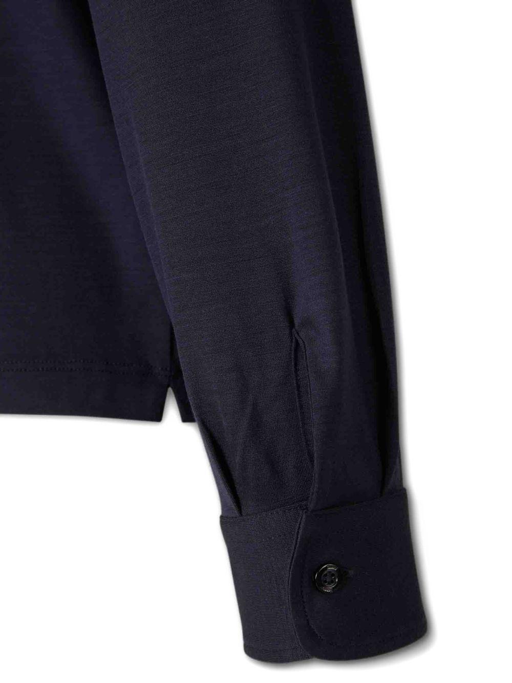 Polo navy a maniche lunghe in cotone 