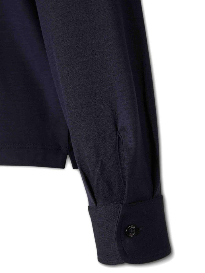 Polo navy a maniche lunghe in cotone 