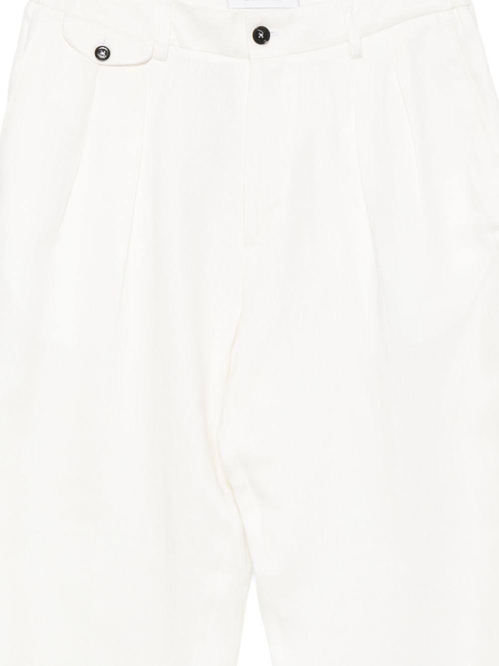Pantaloni bianchi plissettato 
