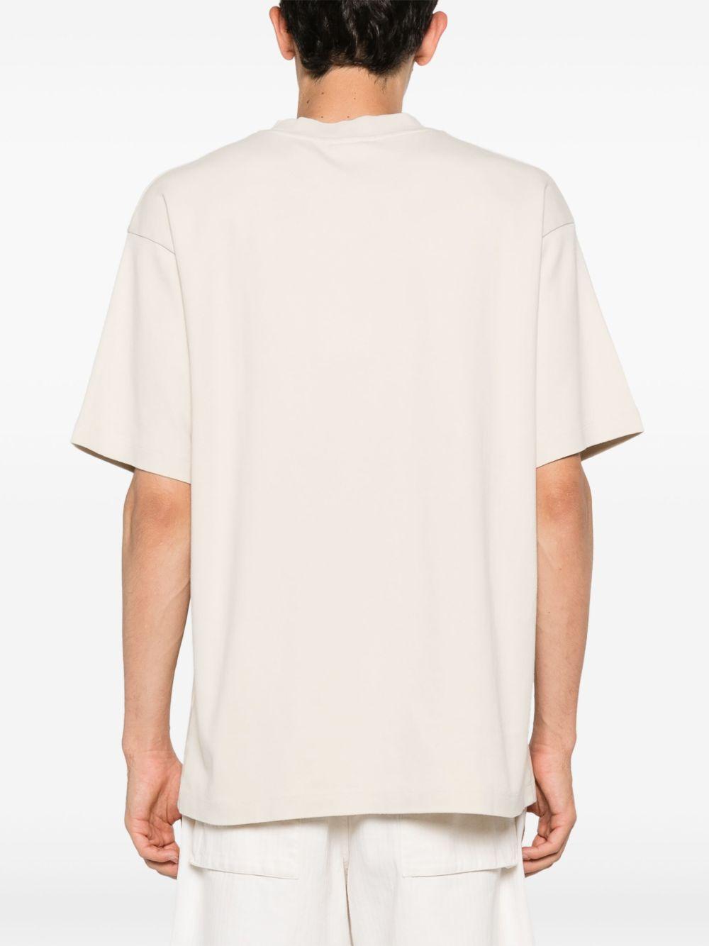T-shirt panna con stampa 