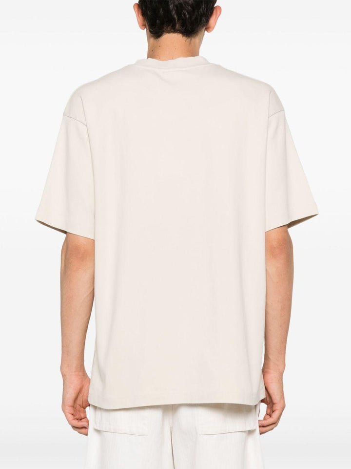 T-shirt panna con stampa 