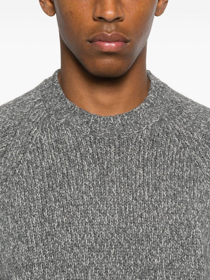 Maglione girocollo grigio melange 