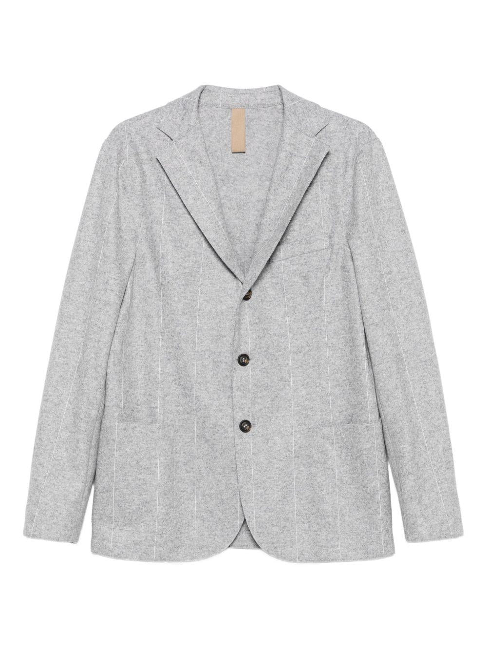 Blazer monopetto gessato grigio 