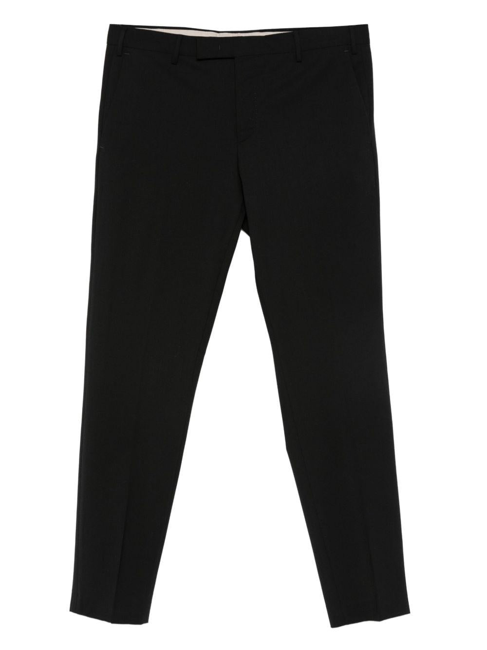 Pantaloni dritti neri in lana 