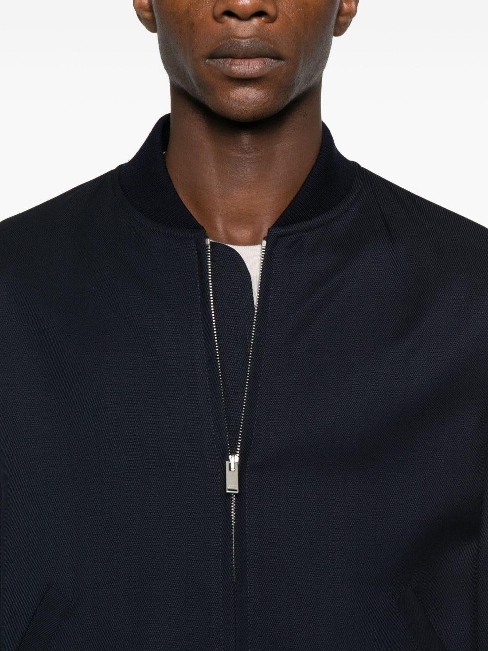 Bomber blu navy con zip 