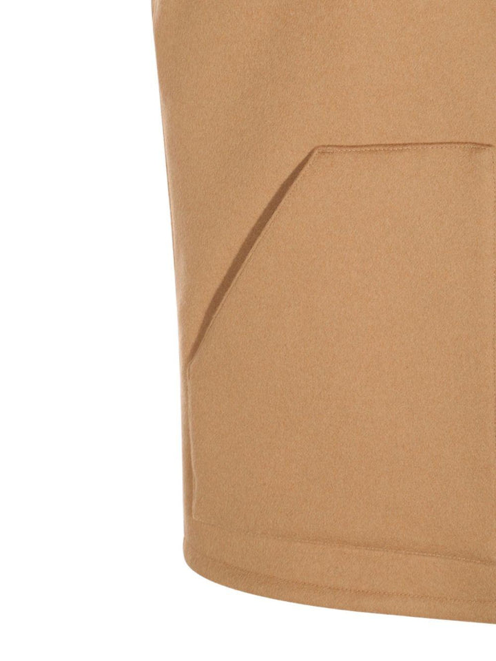 Gilet cammello con zip 