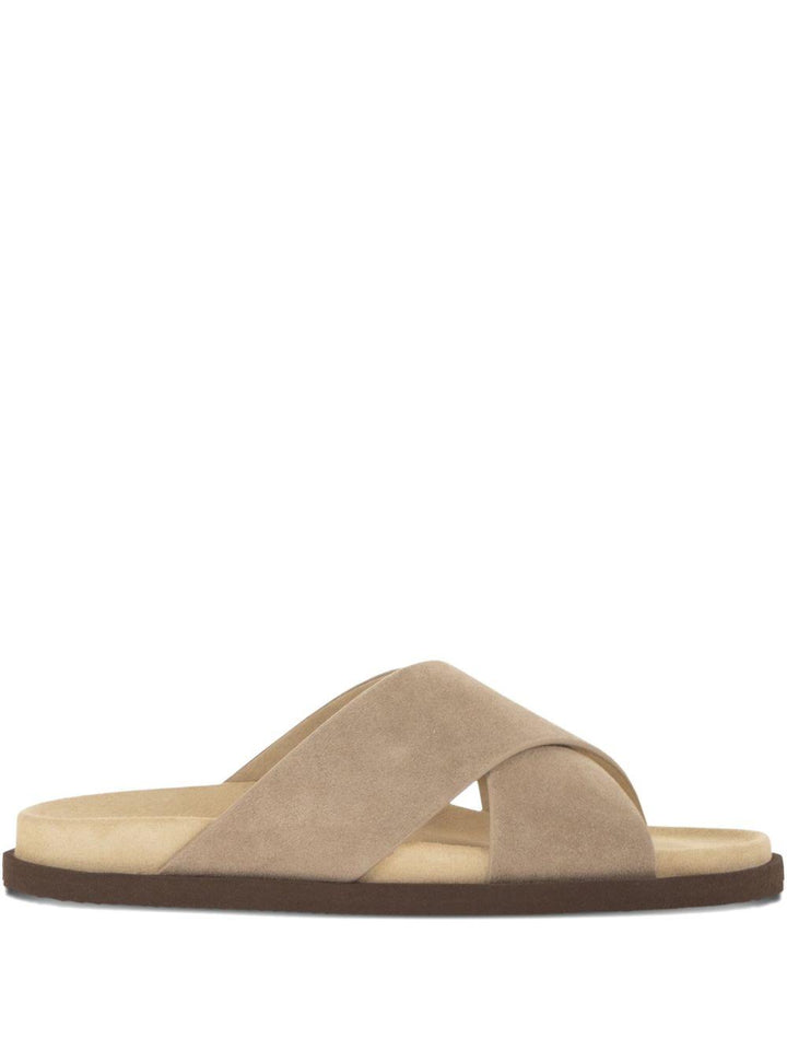 Sandali in suede tortora 