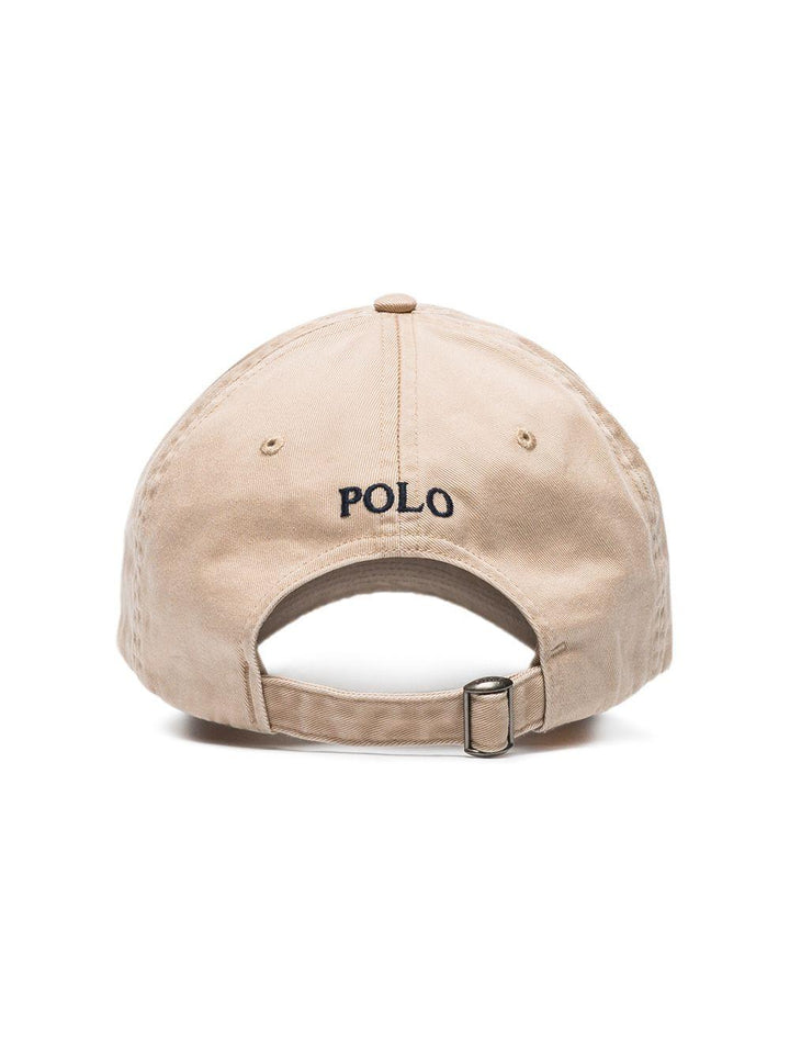 Cappello da baseball beige in cotone chino 