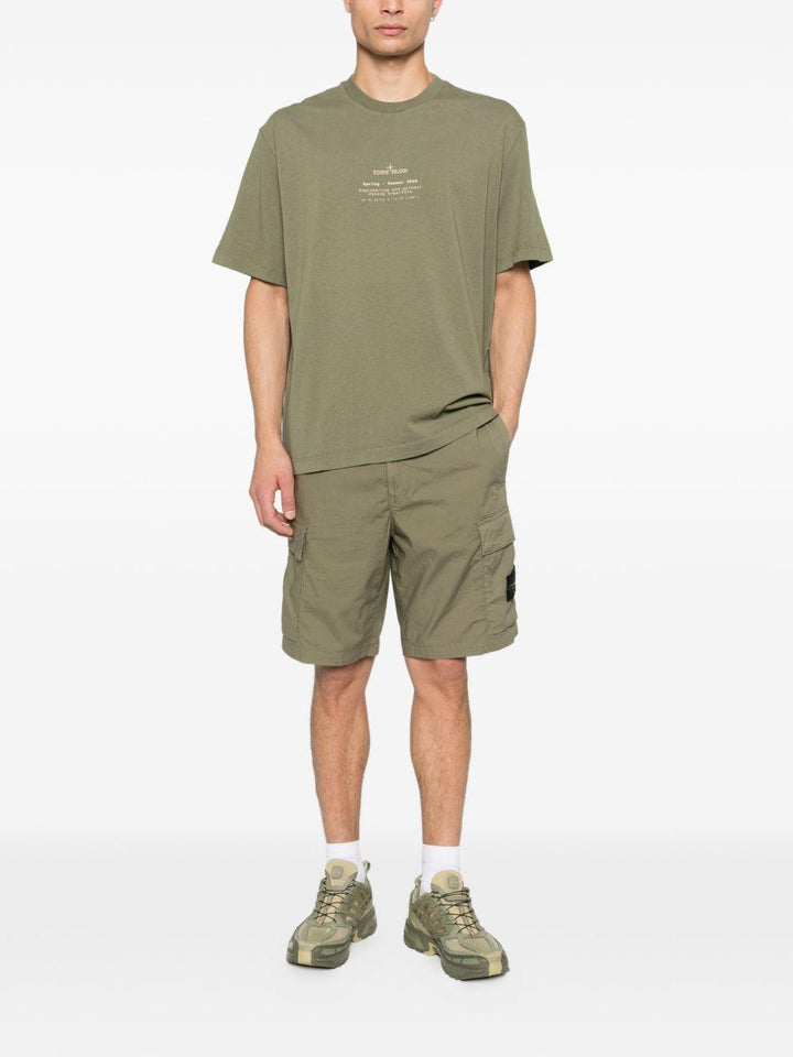 T-shirt verde militare con logo 