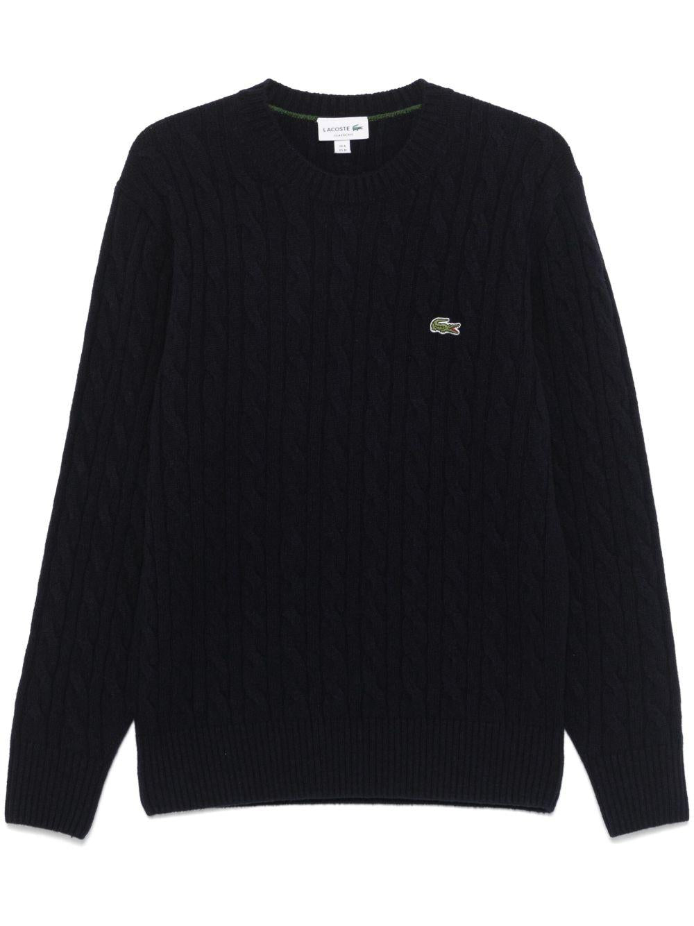 Maglione blu navy a maglia intrecciata 