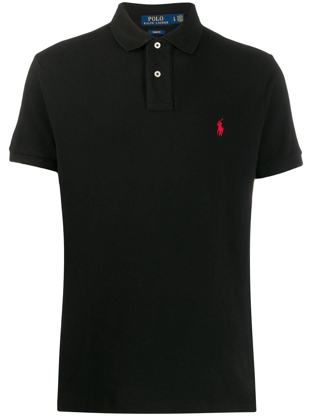 Polo con ricamo nera 