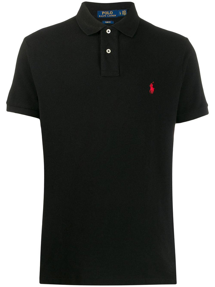 Polo con ricamo nera 