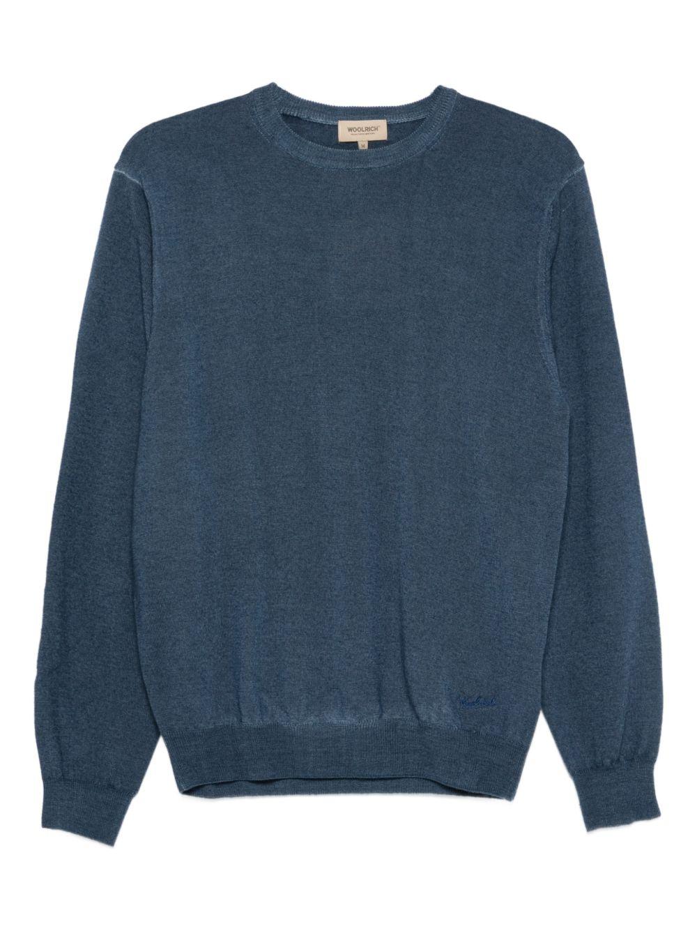 Maglione blu girocollo 