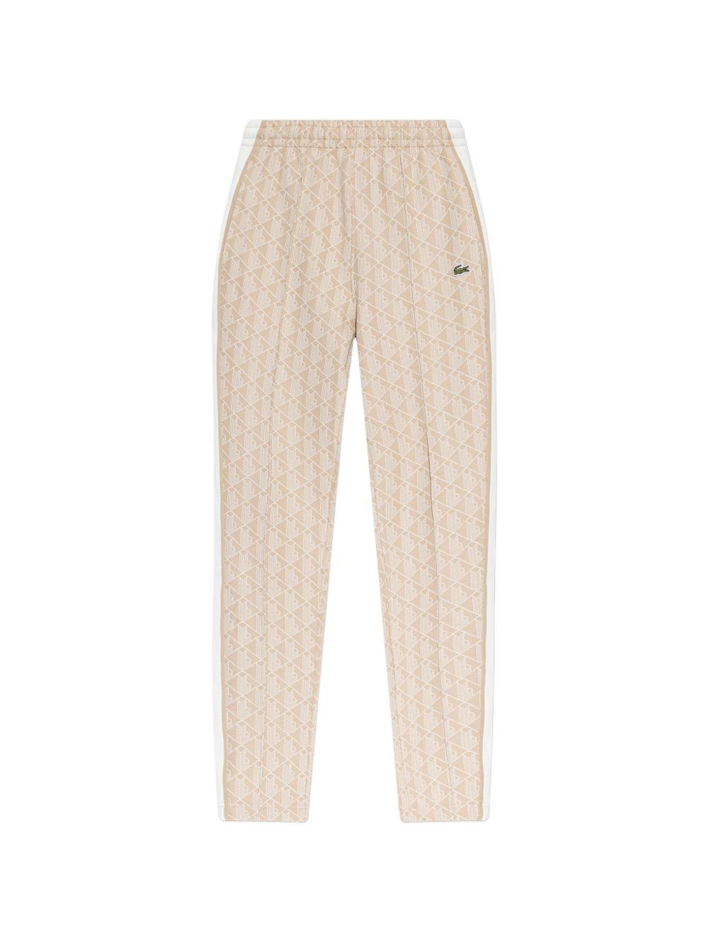 Pantaloni sportivi beige chiaro jacquard 