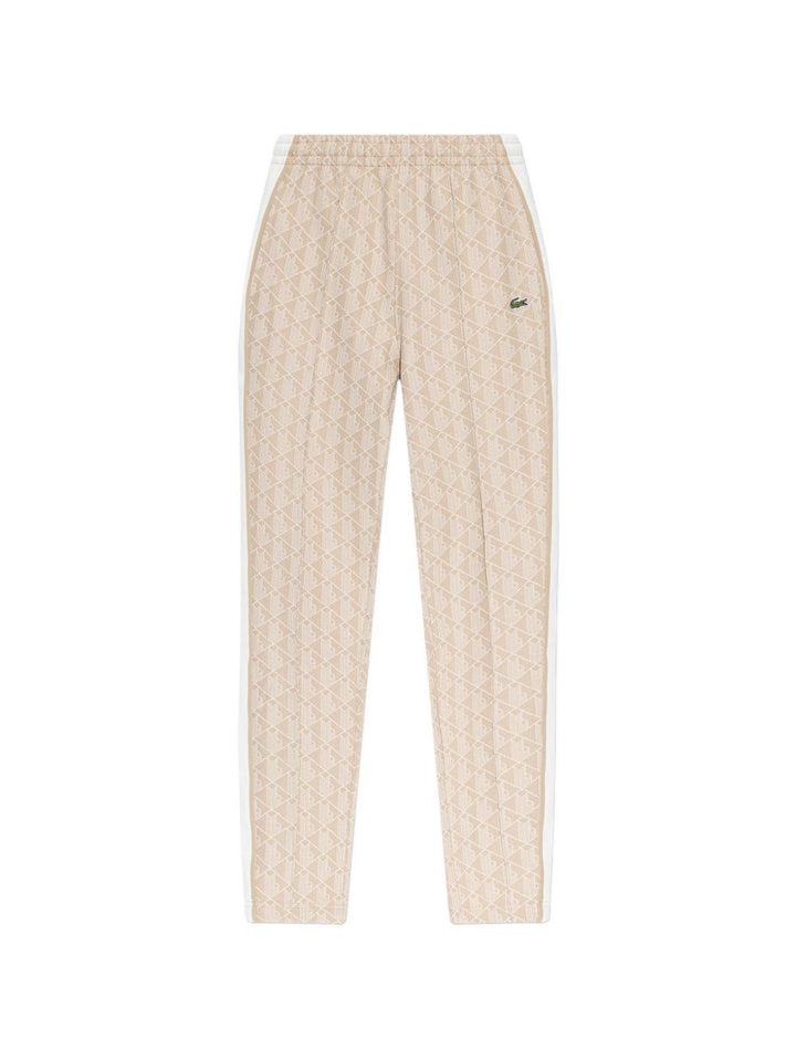 Pantaloni sportivi beige chiaro jacquard 