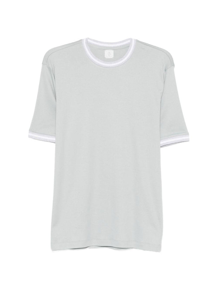 T-shirt girocollo grigio e bianco 