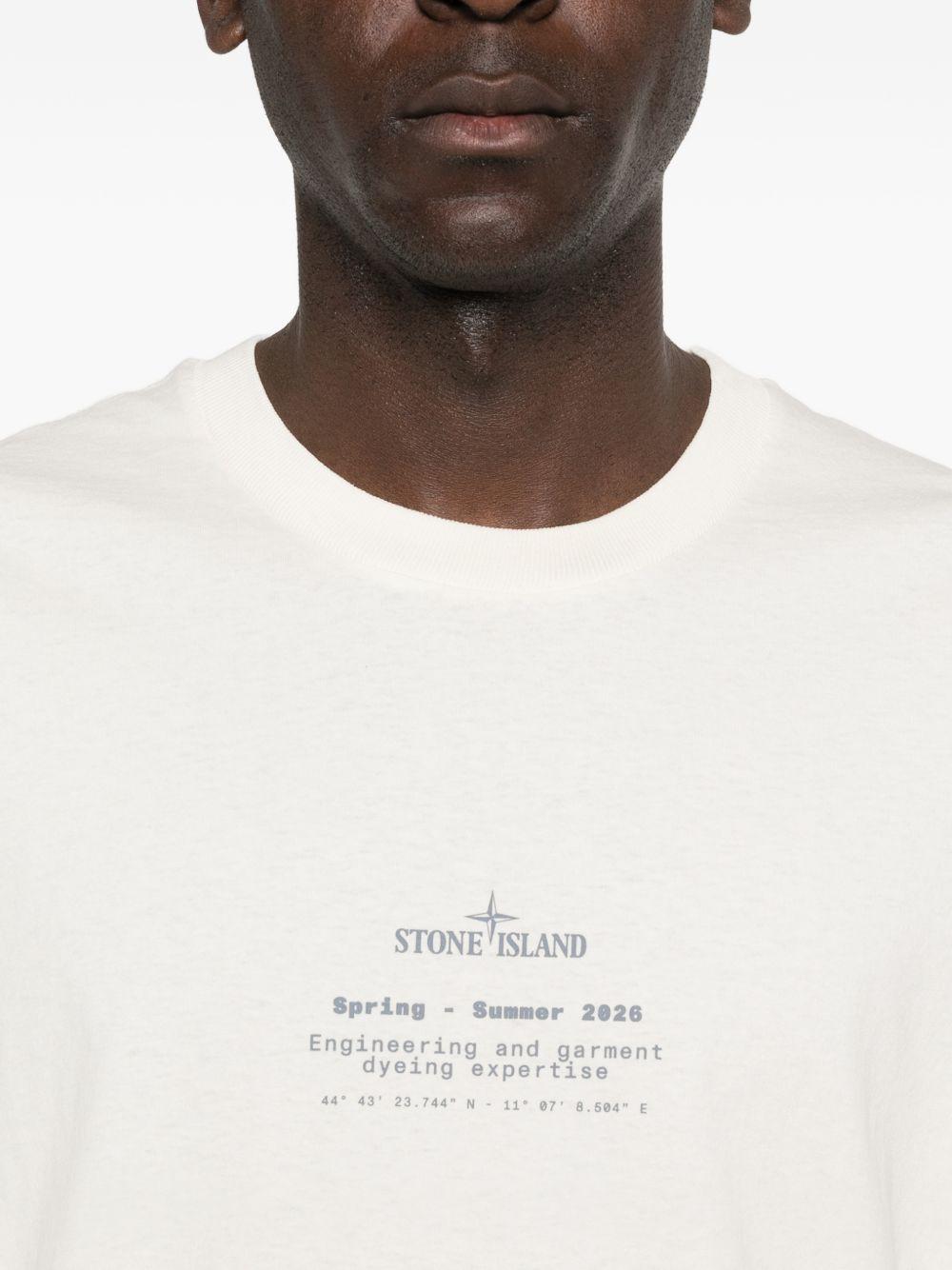 T-shirt avorio con logo 