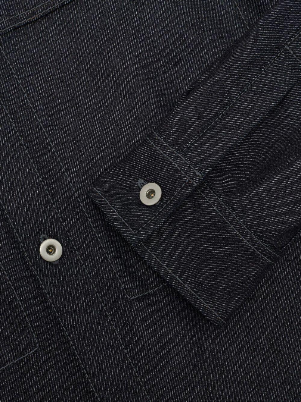 Camicia denim blu con cuciture a contrasto 
