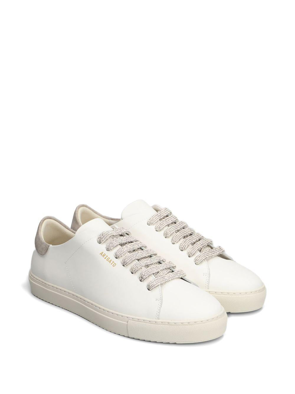 Sneakers low-top Clean 90 in pelle white/brown 