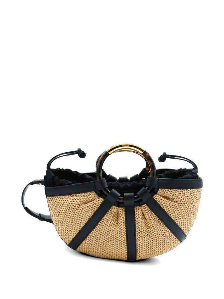 Borsa tote Shell media in paglia 