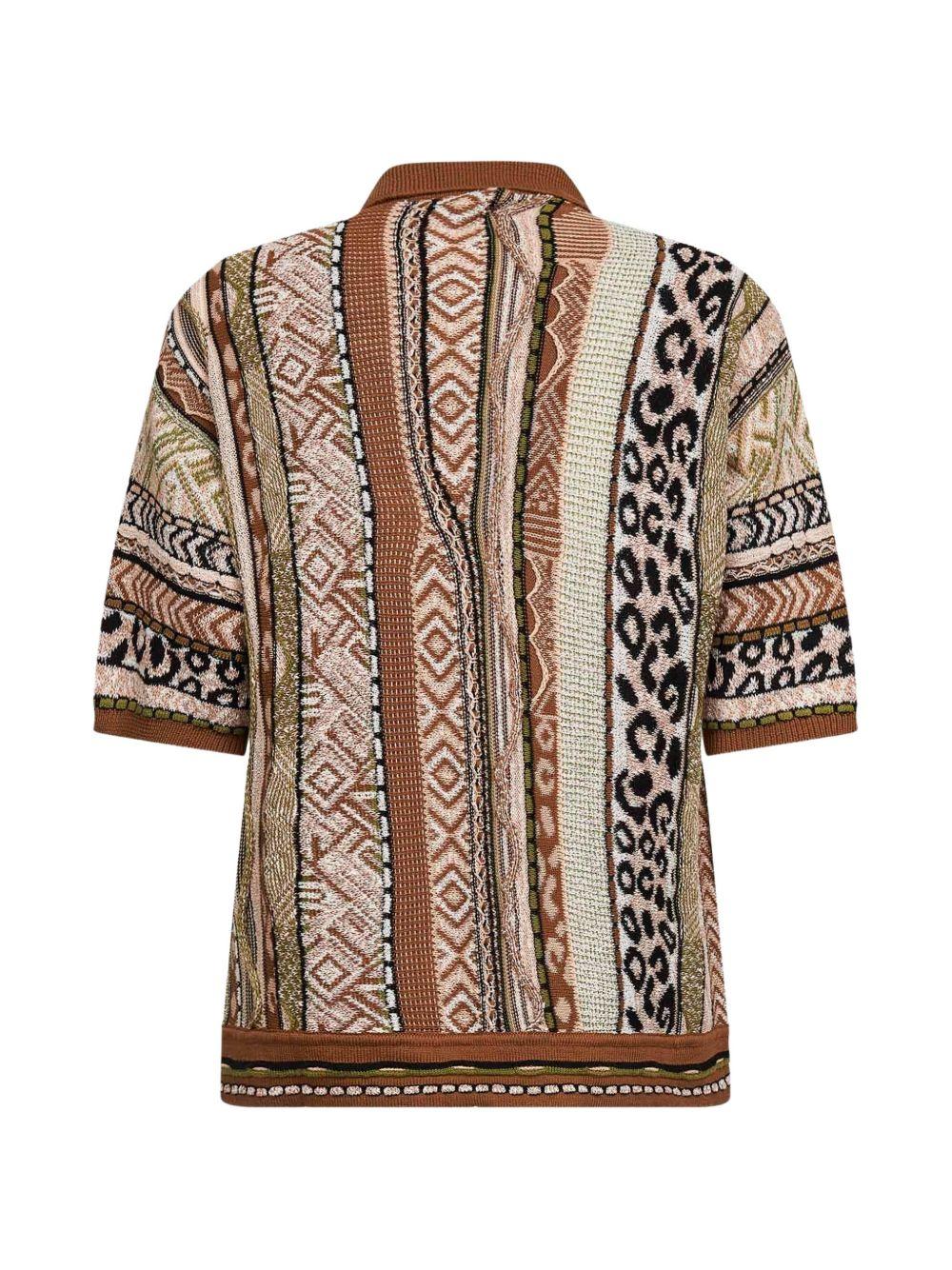 Camicia con taschino fantasia cioccolato 