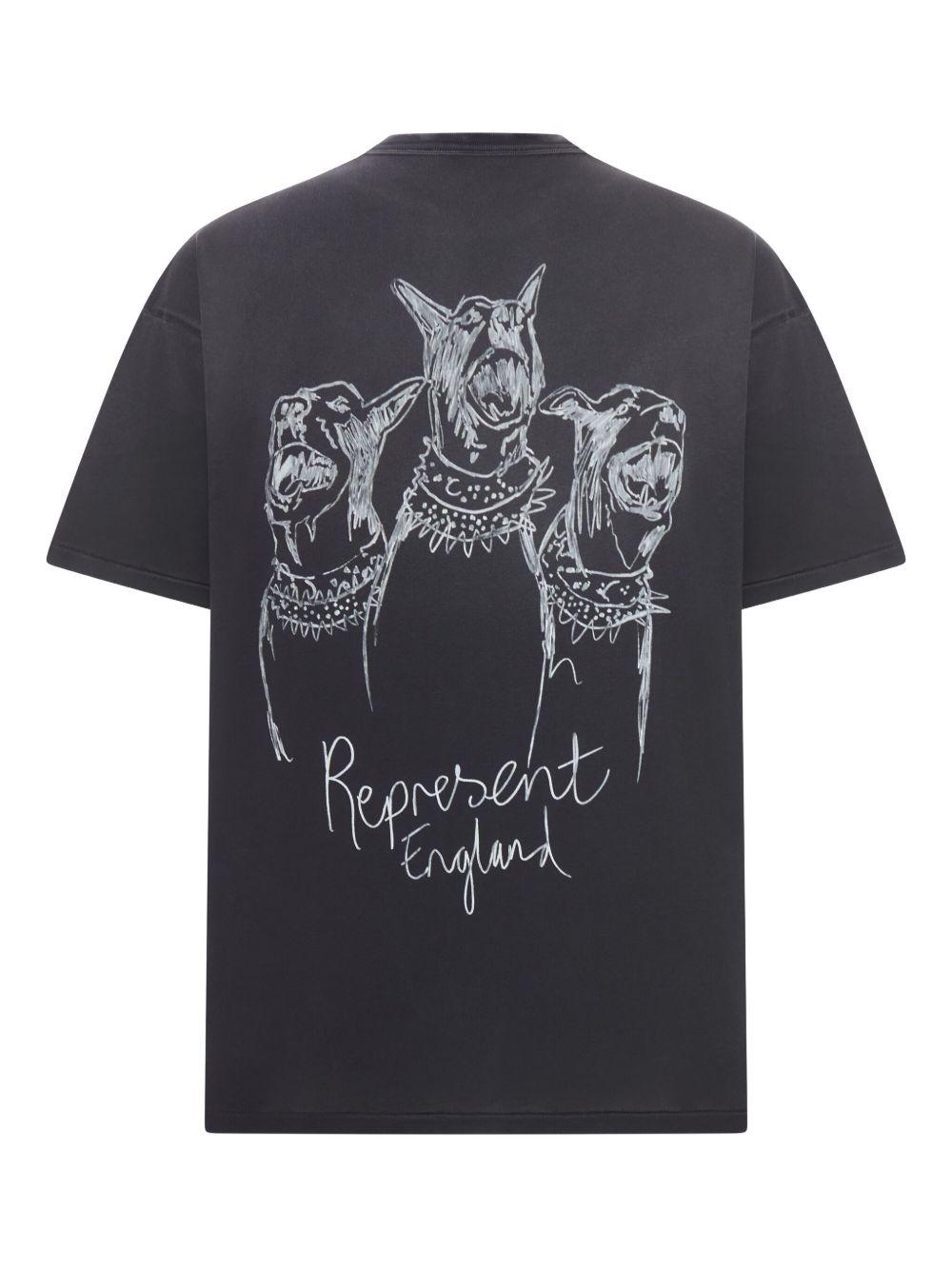 T-shirt girocollo in cotone nera 