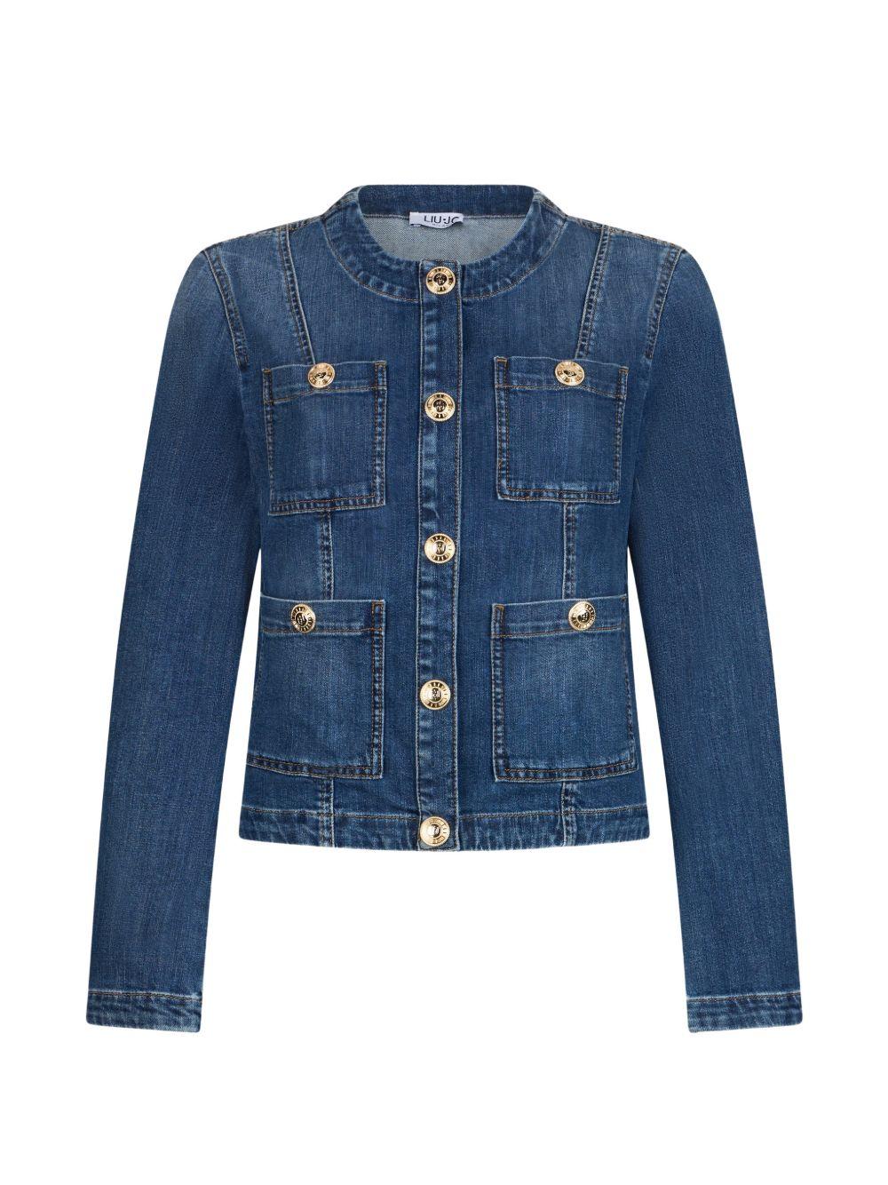 Giacca denim con logo 