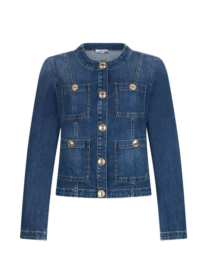 Giacca denim con logo 