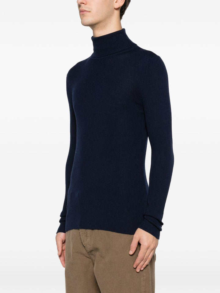 Maglione a collo alto blu 