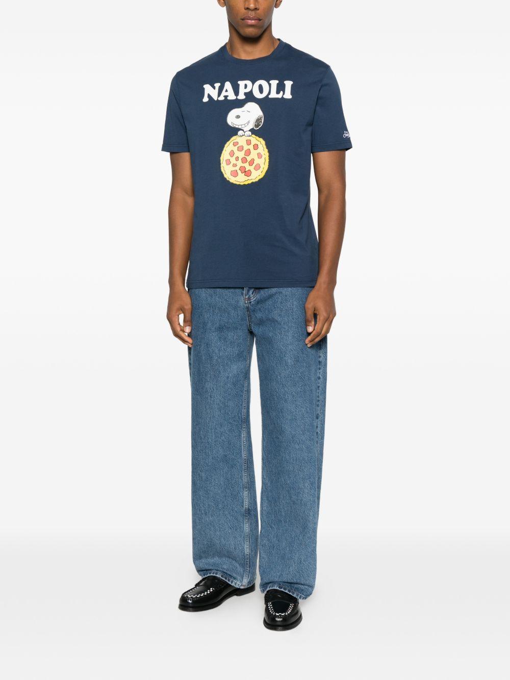 T-shirt blu con stampa 