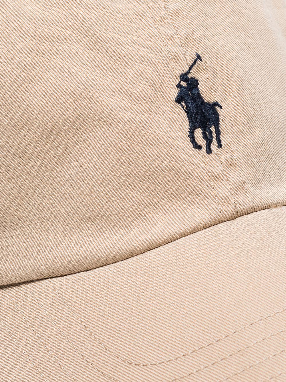 Cappello da baseball beige in cotone chino 