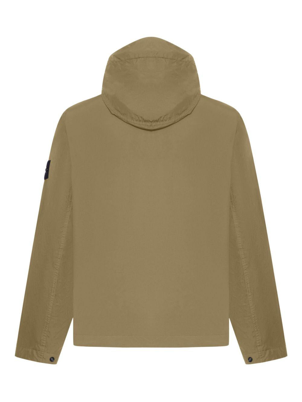 Giacca Crinkle Reps NY con cappuccio verde militare 