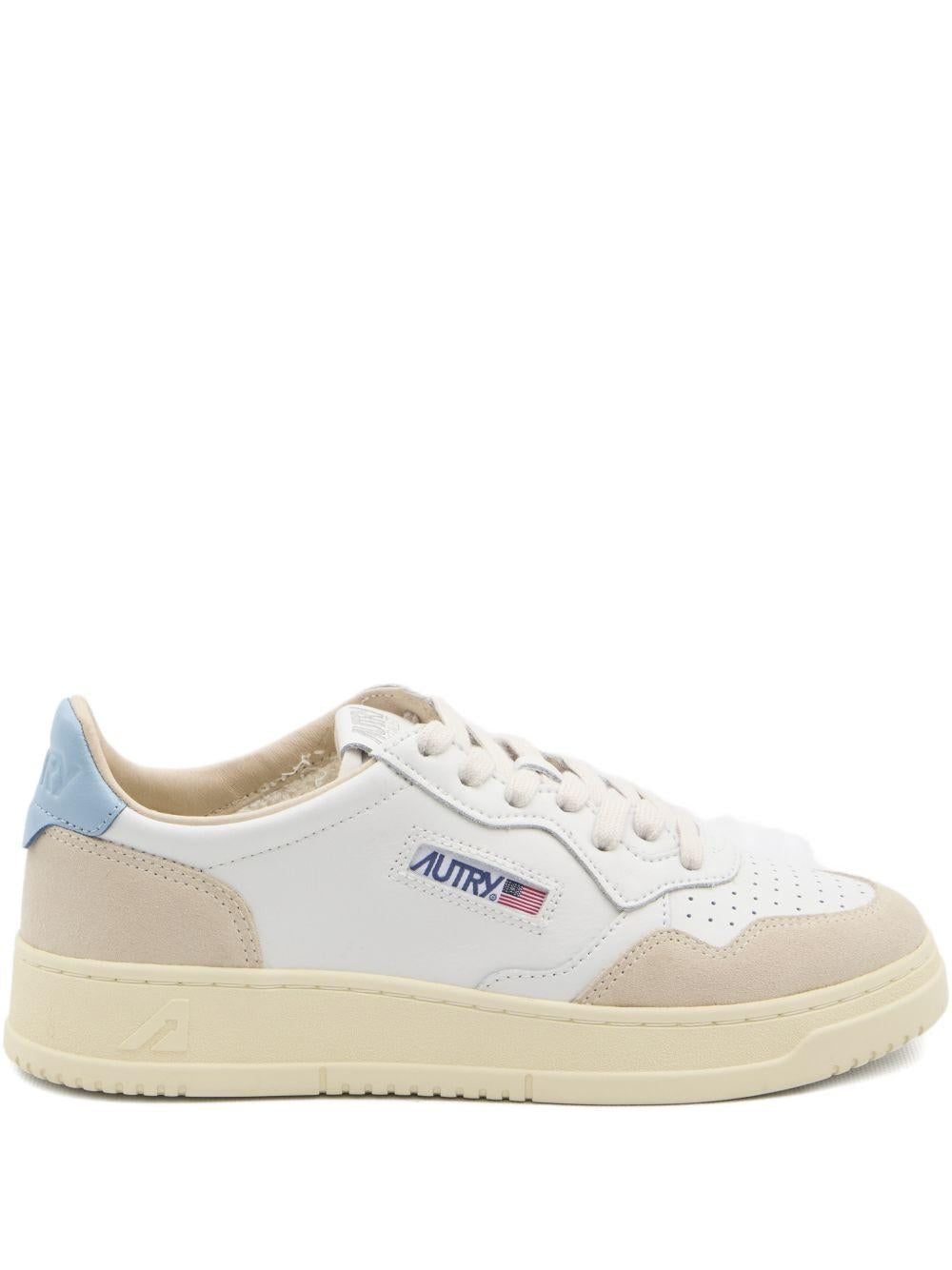 Sneakers Medalist in pelle bianco e beige 