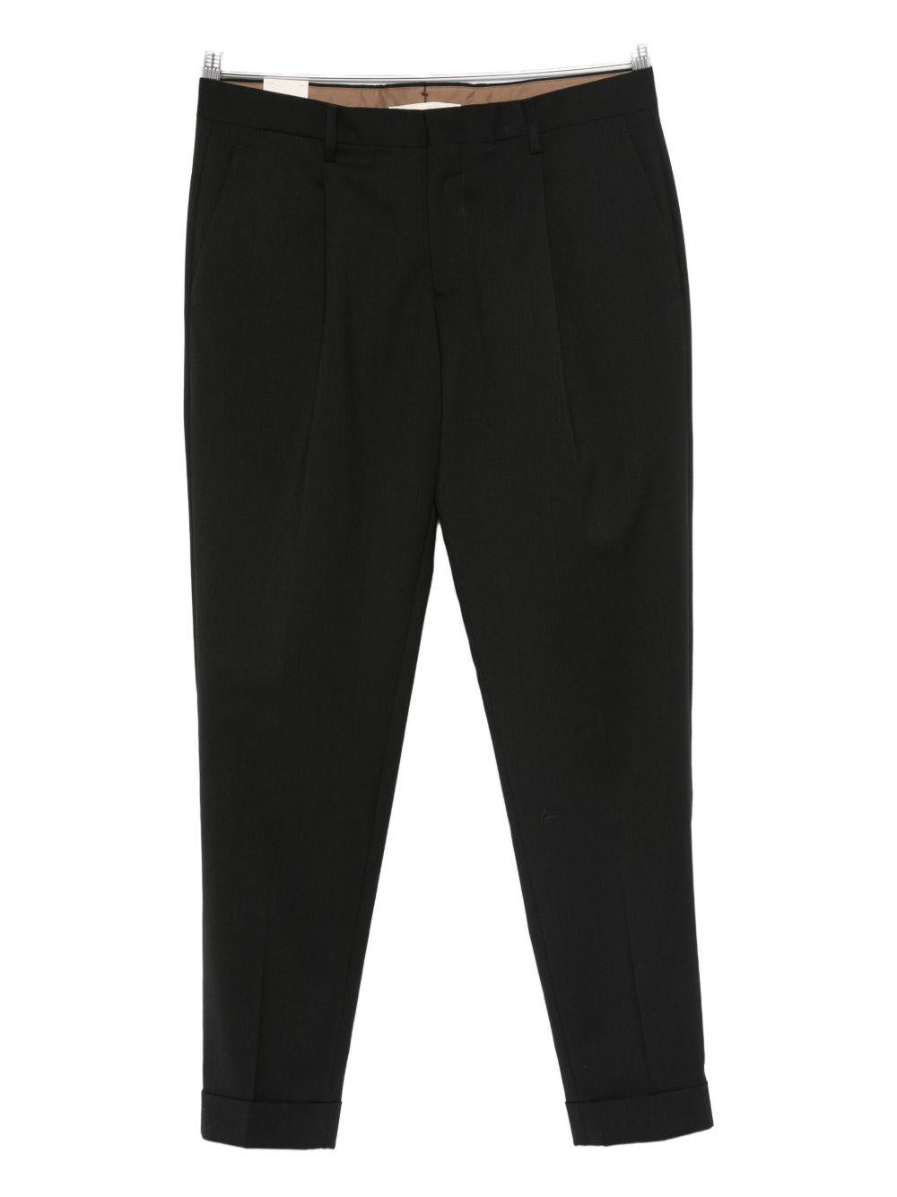 Pantaloni neri Tiberio con pieghe 