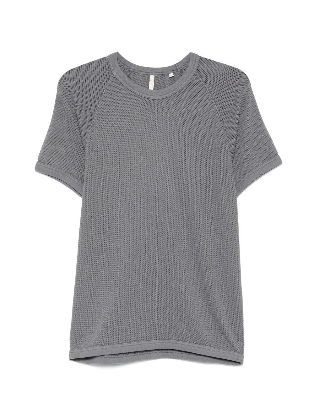 T-shirt grigio textured con maniche raglan 