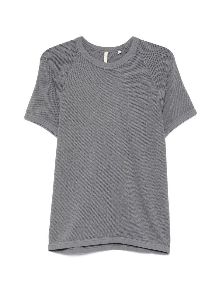 T-shirt grigio textured con maniche raglan 