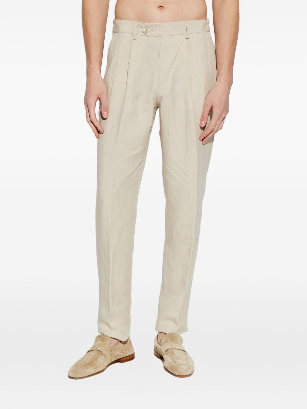 Pantaloni plissé sabbia 