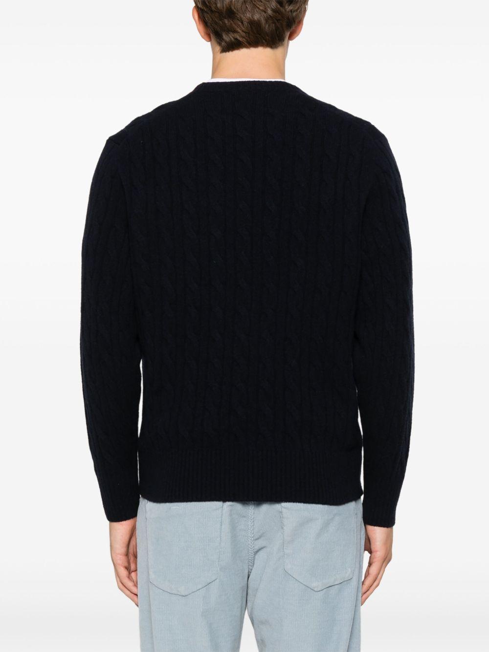 Maglione blu navy a maglia intrecciata 