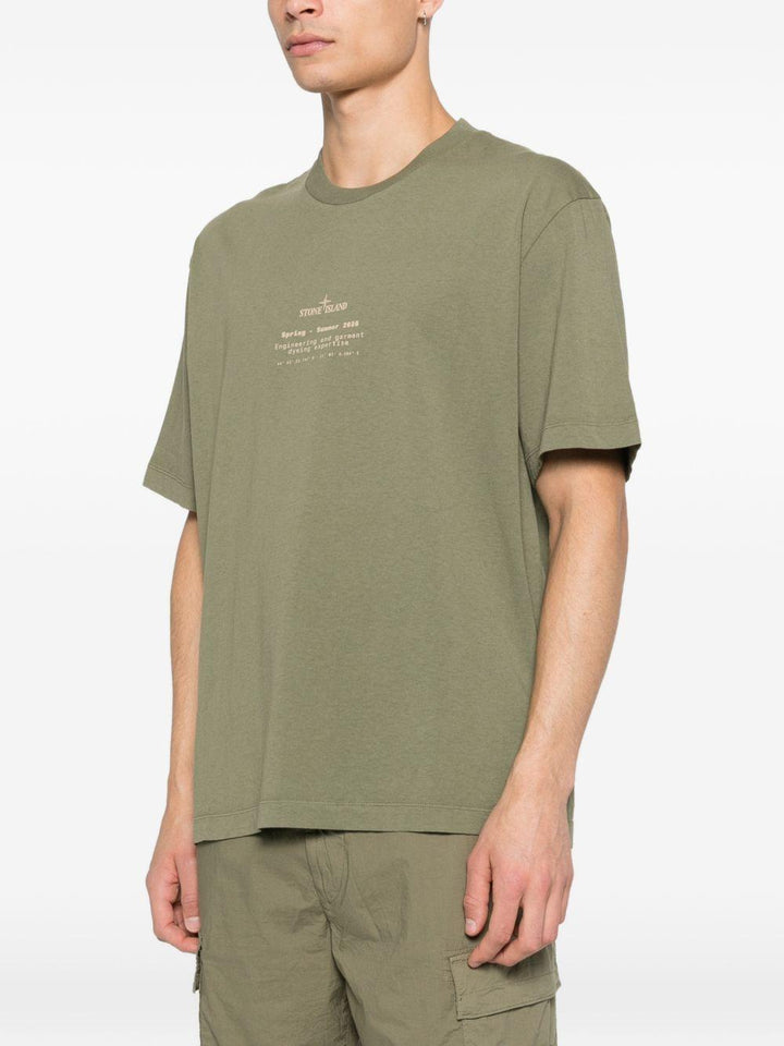 T-shirt verde militare con logo 